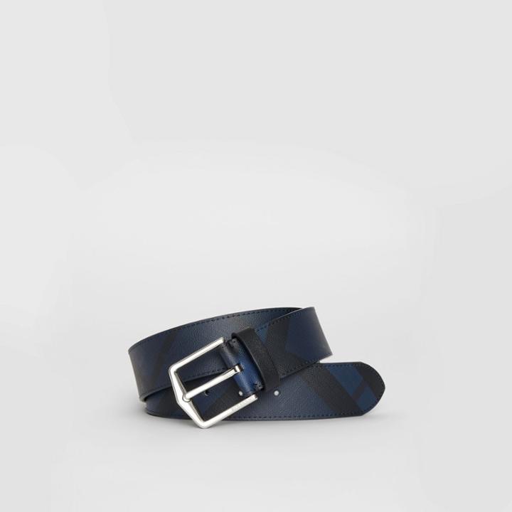Burberry Burberry London Check Belt, Size: 95, Blue