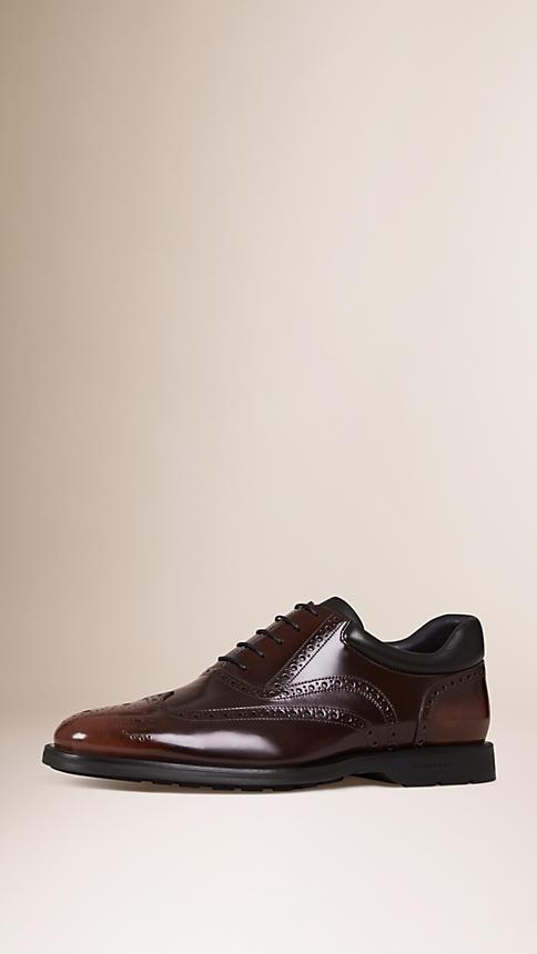 Burberry Cushion Detail Leather Wingtip Brogues