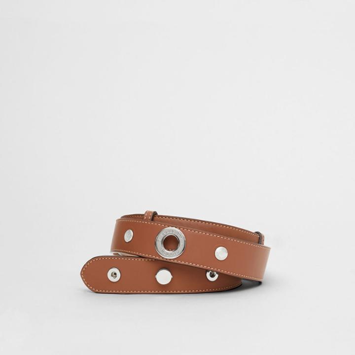 Burberry Burberry Triple Stud Leather Belt, Brown
