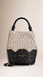 Burberry The Small Bucket Bag In Perforated Leather