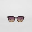 Burberry Burberry Keyhole Round Frame Shield Sunglasses, Purple