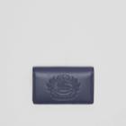 Burberry Burberry Small Embossed Crest Two-tone Leather Wallet, Blue