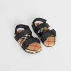 Burberry Burberry Childrens Ripstop Strap Vintage Check Cotton Sandals, Size: 8, Black
