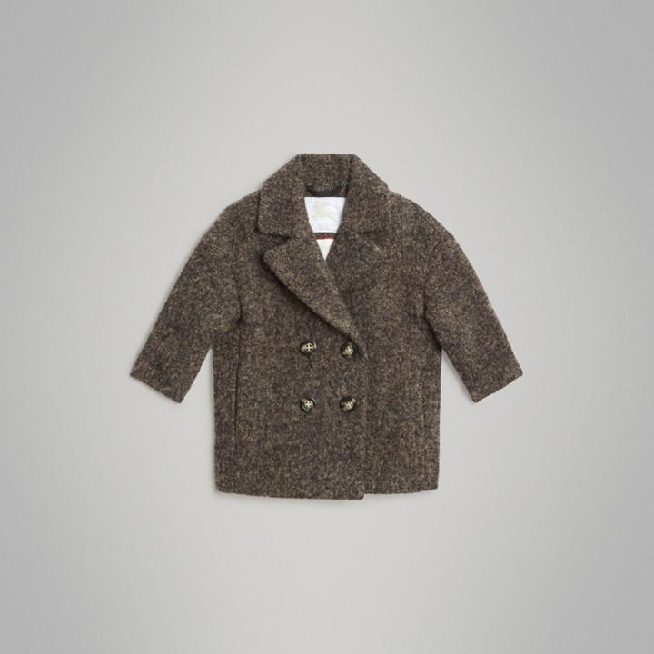 Burberry Burberry Wool Alpaca Blend Tailored Coat, Size: 10y, Brown