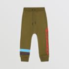Burberry Burberry Childrens Logo And Stripe Print Cotton Jogging Pants, Size: 8y, Green