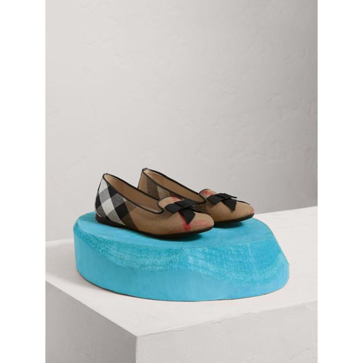 Burberry Burberry Bow Detail House Check Ballerinas, Size: 30