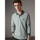 Burberry Burberry Long-sleeve Cotton Piqu Polo Shirt, Size: M, Green