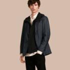 Burberry Burberry Technical Silk Jacket With Detachable Hooded Warmer, Size: 40, Blue