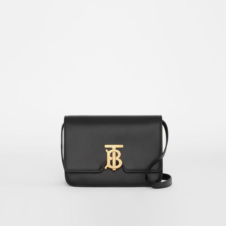 Burberry Burberry Small Leather Tb Bag, Black