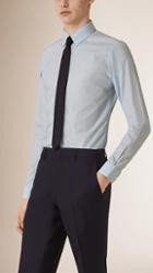 Burberry Slim Fit Button-down Collar Striped Cotton Poplin Shirt