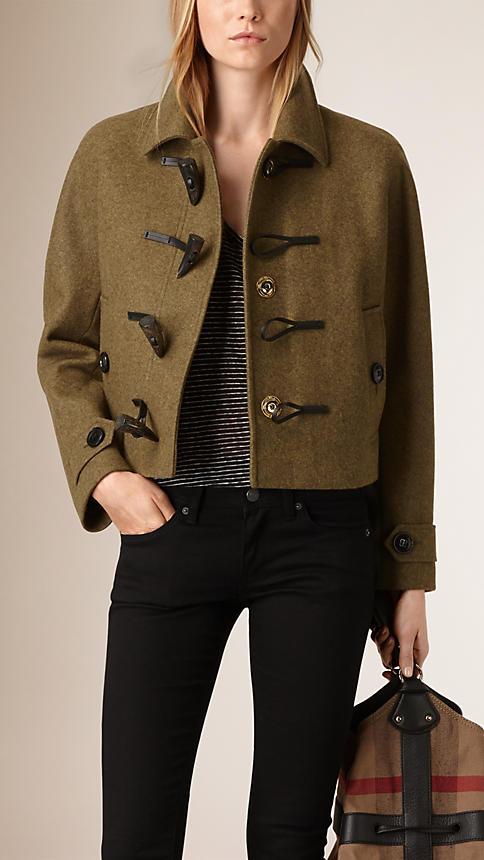 Burberry Brit Cropped Wool And Cashmere Blend Duffle Jacket