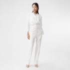 Burberry Burberry Sash Detail Technical Wool Tailored Trousers, Size: 0, White