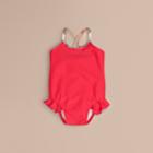 Burberry Burberry Check Detail One-piece Swimsuit, Size: 3y, Red