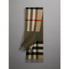 Burberry Burberry Reversible Check And Melange Cashmere Scarf, Brown