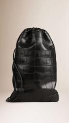 Burberry Burberry Alligator Duffle Bag, Black
