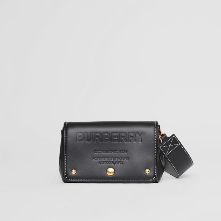Burberry Burberry Small Horseferry Leather Crossbody Bag, Black