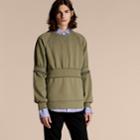 Burberry Burberry Puff-sleeved Cotton Blend Jersey Sweatshirt, Green