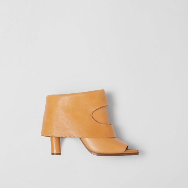 Burberry Burberry Porthole Detail Leather Peep-toe Boots, Size: 37