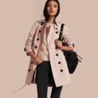 Burberry Burberry Cotton Gabardine Trench Coat, Size: 04, Pink