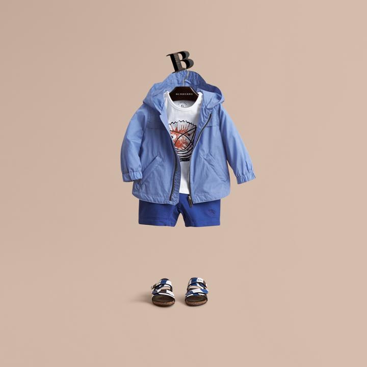 Burberry Burberry Showerproof Hooded Technical Jacket, Size: 3y, Blue