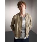 Burberry Burberry Cotton Blend Twill Bomber Jacket, Size: 38, Beige
