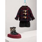 Burberry Burberry Exploded Tartan Double-faced Wool Duffle Coat, Size: 3y, Blue
