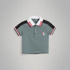 Burberry Burberry Stripe Detail Cotton Piqu Polo Shirt, Size: 12m, Blue