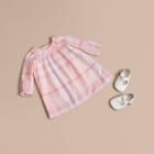 Burberry Burberry Ruffle Detail Check Cotton Dress And Bloomers, Size: 3m, Pink