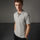 Burberry Burberry Check Placket Cotton Piqu Polo Shirt, Size: Xs, Grey