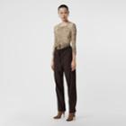 Burberry Burberry Astrakhan Print Stretch Jersey Top, Size: L, Beige