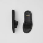 Burberry Burberry Embroidered Logo Mesh And Leather Slides, Size: 38