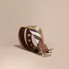 Burberry Burberry Reversible House Check And Grainy Leather Belt, Size: 80, Brown