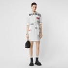 Burberry Burberry Horseferry Print Cotton Tie-waist Shirt Dress, Size: 04, White