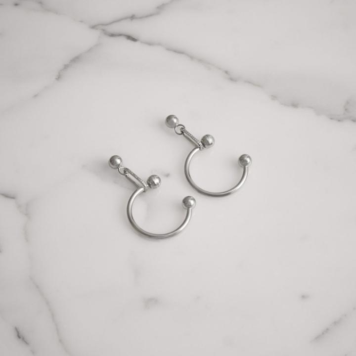 Burberry Burberry Crystal Charm Palladium-plated Hoop Earrings