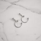 Burberry Burberry Crystal Charm Palladium-plated Hoop Earrings