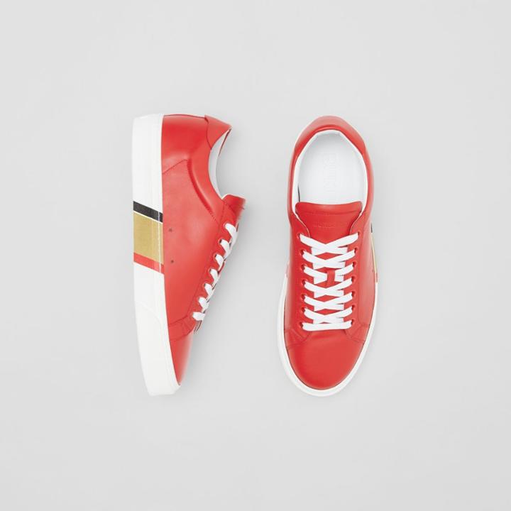Burberry Burberry Bio-based Sole Leather Sneakers, Size: 43, Red
