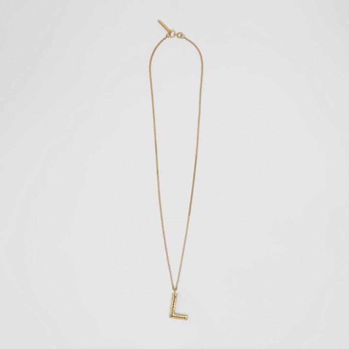 Burberry Burberry 'l' Alphabet Charm Gold-plated Necklace, Yellow