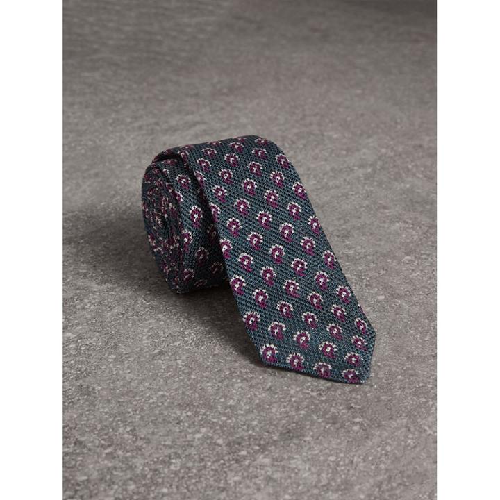 Burberry Burberry Slim Cut Paisley Silk Tie, Blue