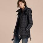 Burberry Burberry Down-filled Puffer Jacket With Packaway Hood, Size: Xxl, Blue