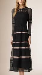 Burberry Silk And Lace Panel Dress