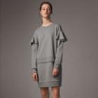 Burberry Burberry Ruffle-sleeve Cotton Sweater Dress, Grey