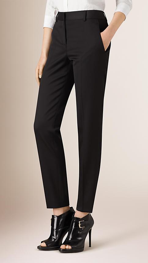 Burberry Wool Blend Tailored Trousers