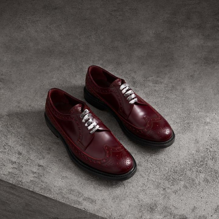 Burberry Burberry Leather Brogues With Painted Laces, Size: 42, Red