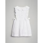 Burberry Burberry Scalloped Pliss Detail Cotton Shirt Dress, Size: 24m, White