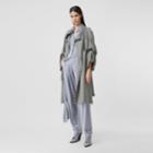 Burberry Burberry Crystal Ring-pierced Wool Reconstructed Trench Coat, Size: 04, Grey