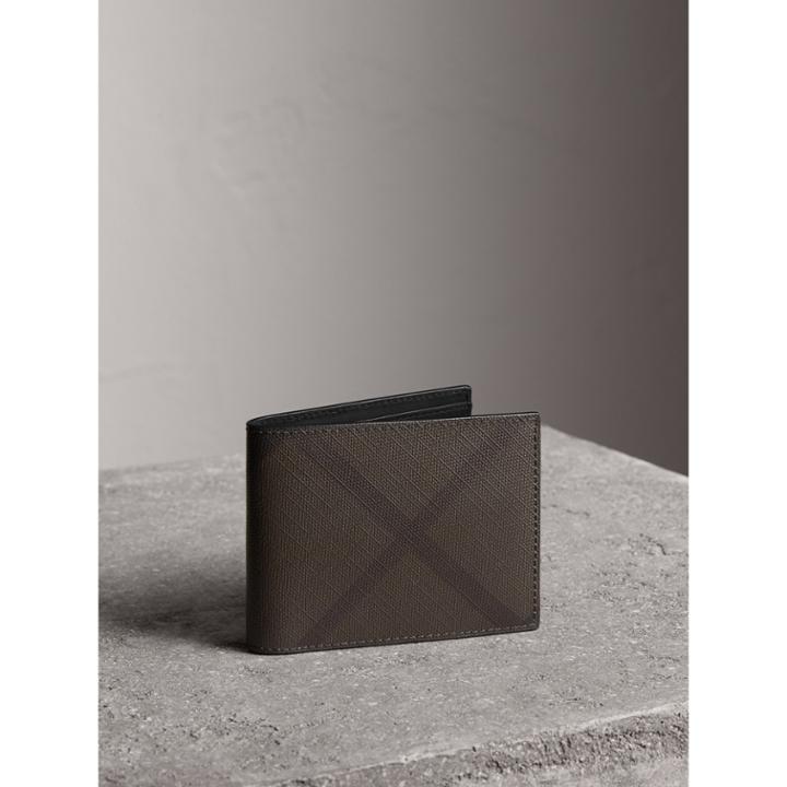 Burberry Burberry London Check And Leather Bifold Wallet, Brown