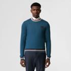 Burberry Burberry Embroidered Crest Cotton Silk Sweater, Blue