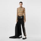 Burberry Burberry Vintage Check Stretch Jersey Turtleneck Top, Size: M, Beige