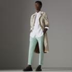 Burberry Burberry Gingham Cotton Tailored Trousers, Size: 38, Cream