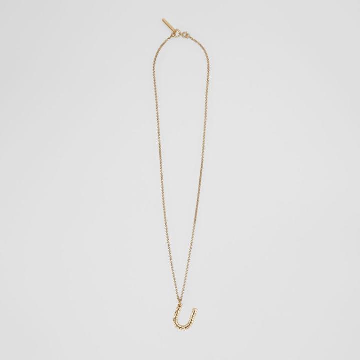 Burberry Burberry 'u' Alphabet Charm Gold-plated Necklace, Yellow